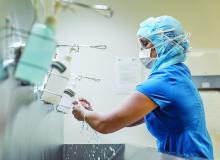 Nurse washing hands